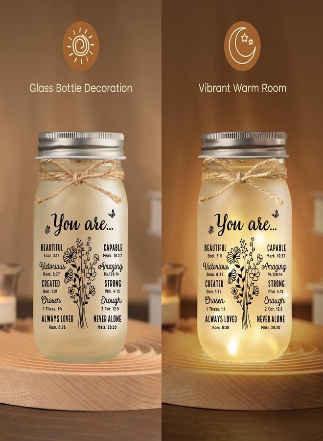 BeneCharm Christmas Christian Gifts for Women, Christian Mason Jar Night Light, Christmas Birthday Gifts for Women, Inspirational Religious Presents for Sister, Friend, Mom, Daughter - Image 4